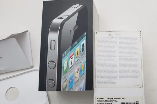 Caixa Original Iphone 4 Black 32gb Com Manual | MercadoLivre