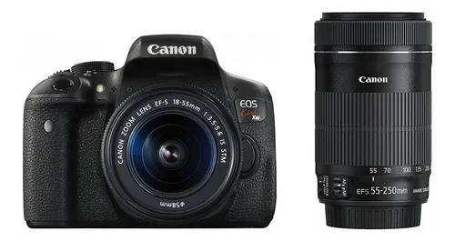 Câmera Canon Kiss Eos X8i Lente Dupla Ef-s 18-55mm/55-250mm Preto