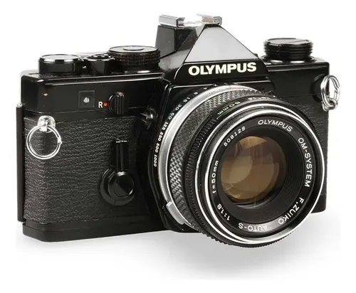 Câmera Analógica 35mm Olympus Om-1 Com Lente 50mm F1.8 Preto