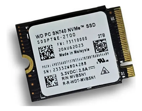 Ssd Nvme 2tb Wd Sn740 Para Asus Rog Ally E Steam Deck Cor Verde