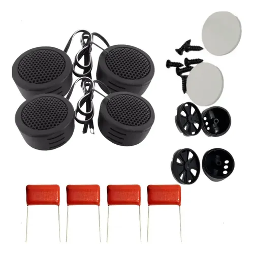 4 Mini Tweeter 600w Porta Coluna 4 Ohms Tweter + Capacitor