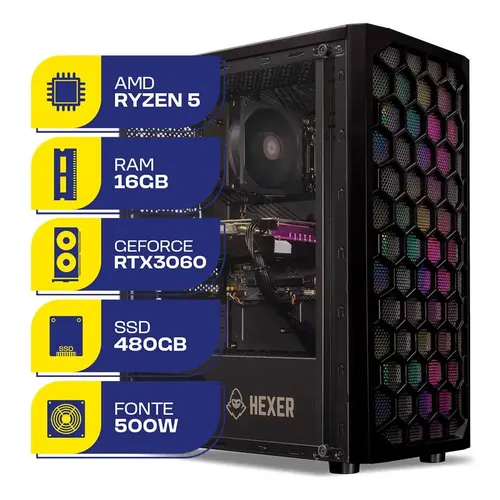 PC Gamer Ryzen 7 5700X 32GB RAM 1TB SSD RTX 3060 Gainward 12GB
