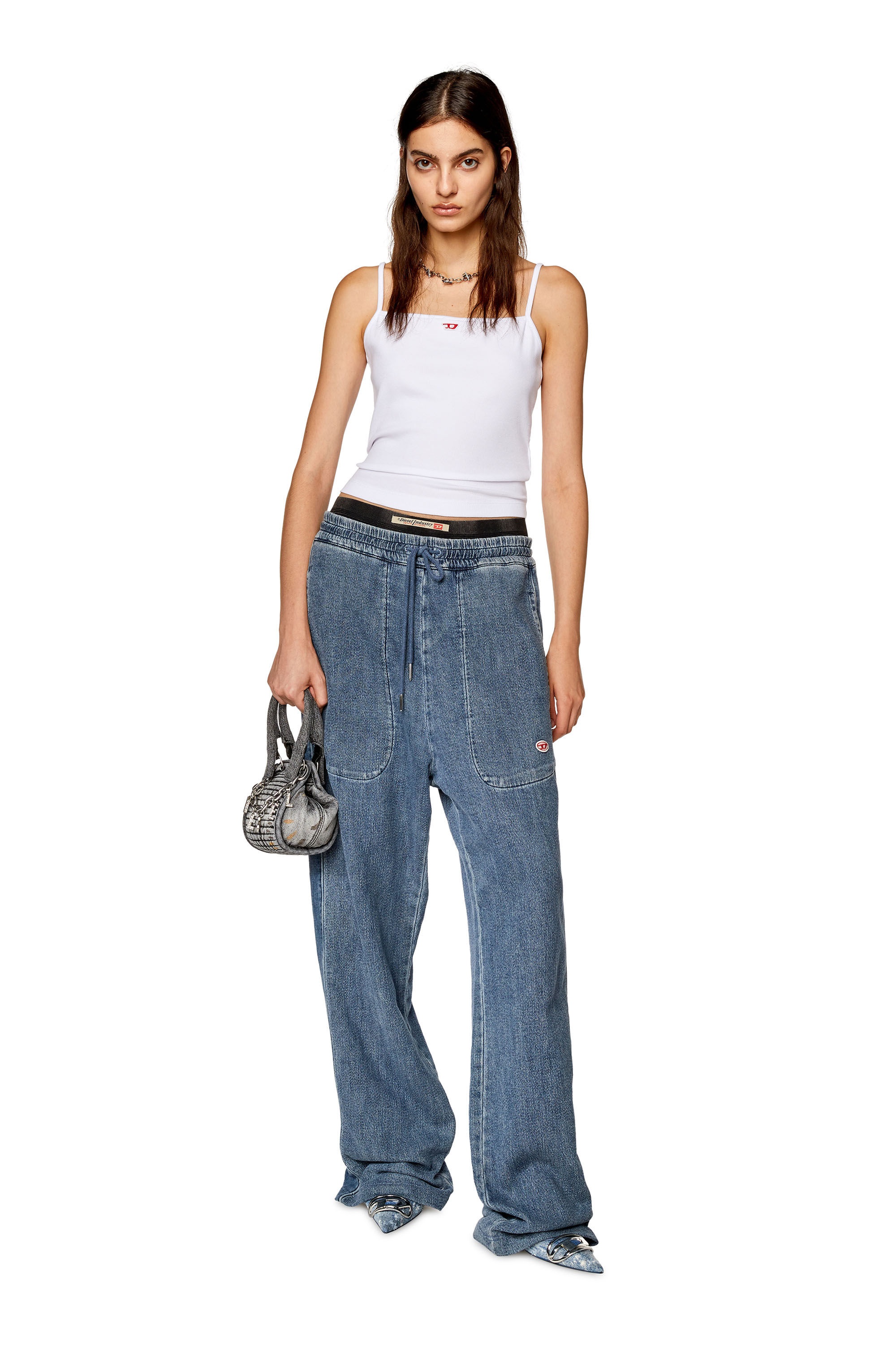 T-HOP-D Woman: Cami top with embroidered D patch | Diesel