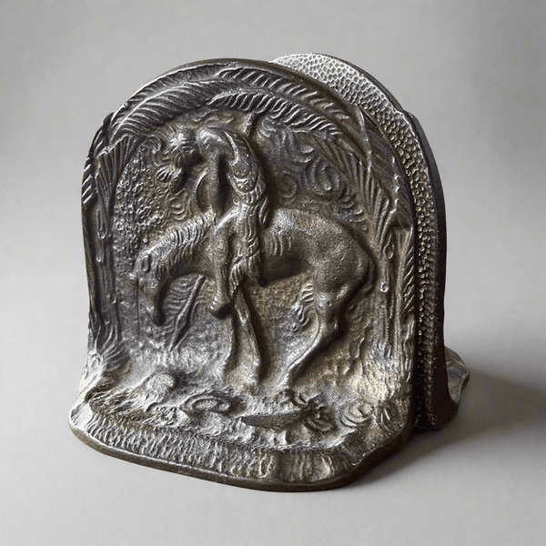 Vintage Bronze Indian Bookends | End of Trail Western Decor