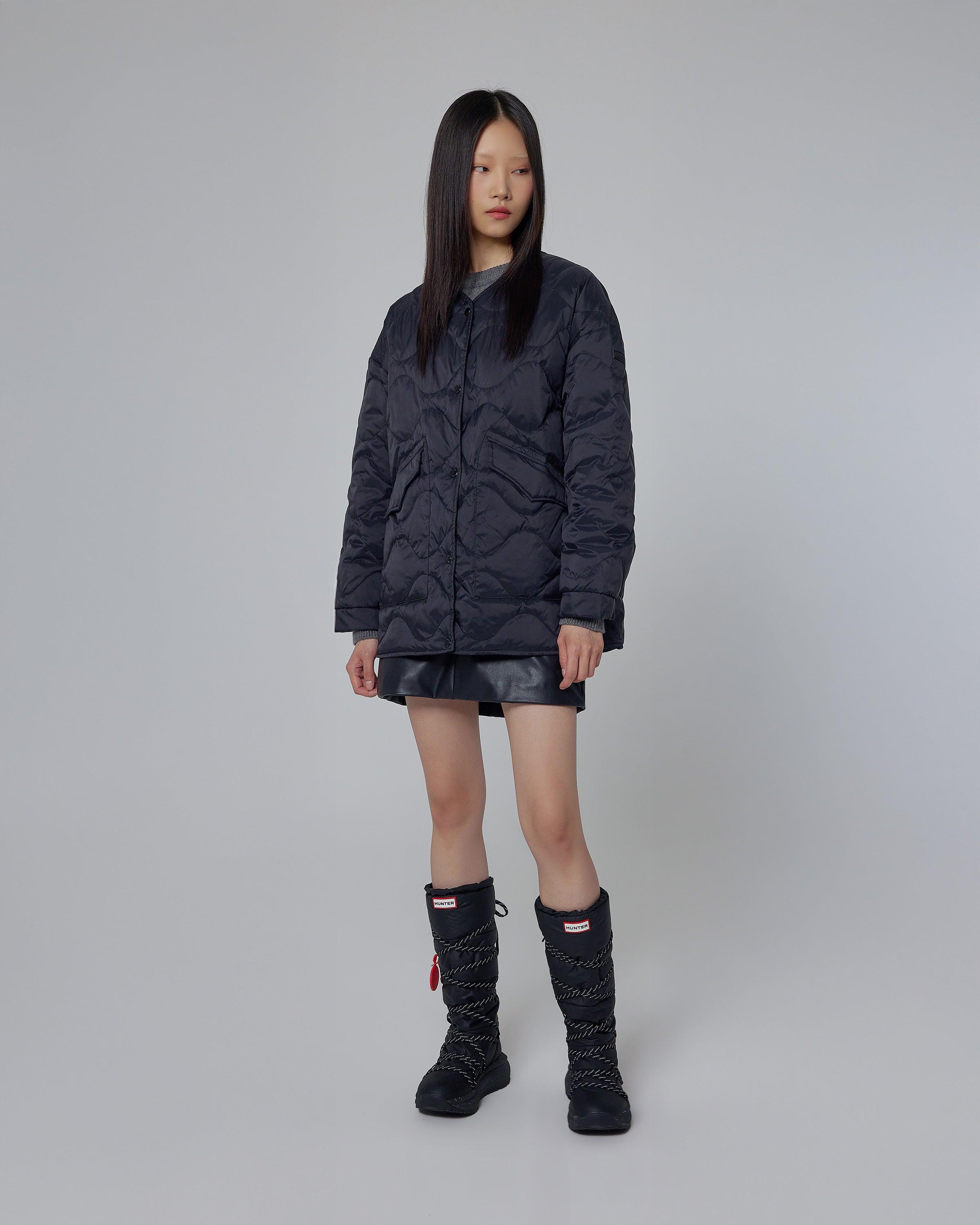 ユニセックス ハンター グリップ トール スノー ブーツ - ブラック