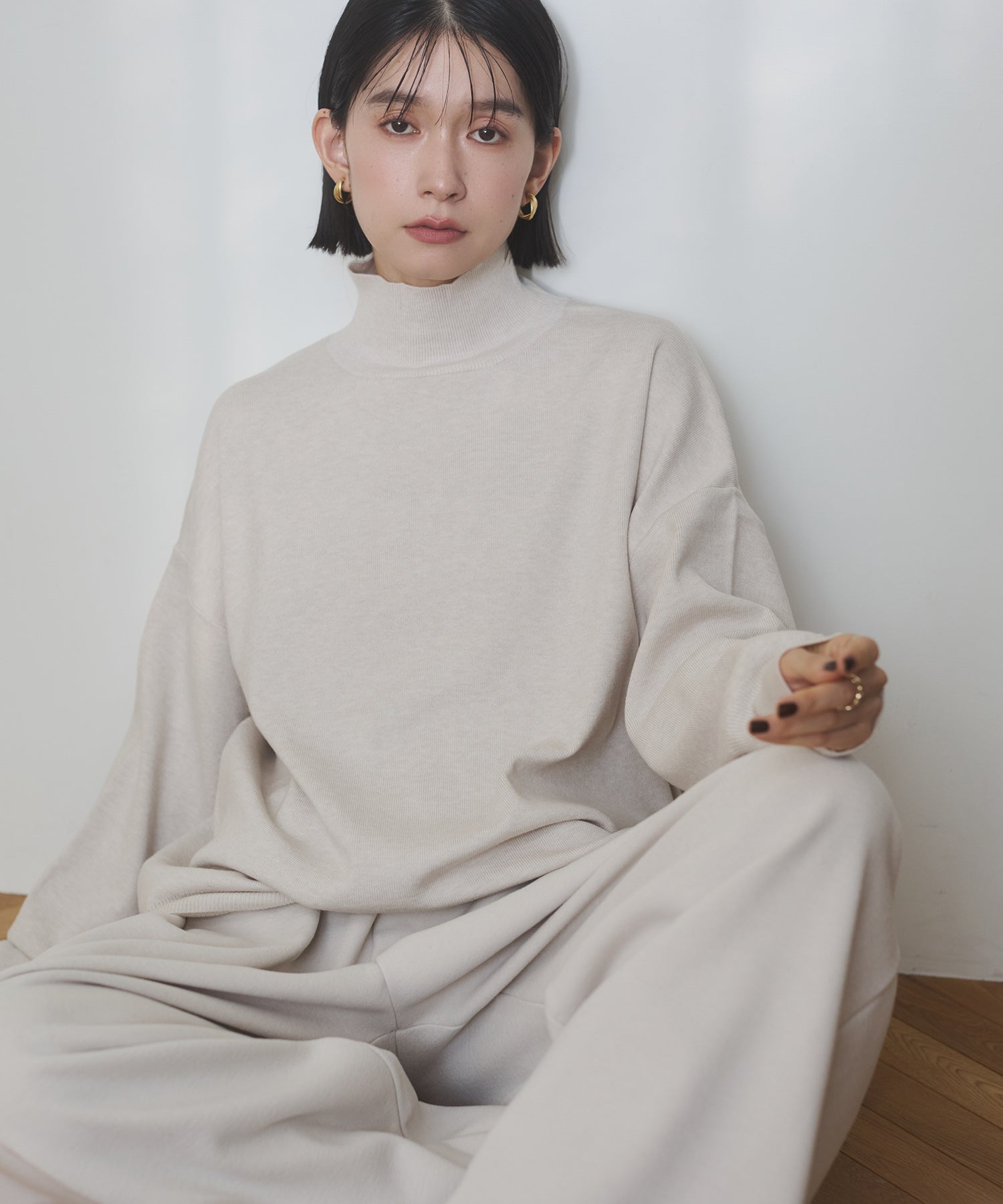 静電気防止】やわもちヤーン タートルドルマンニット