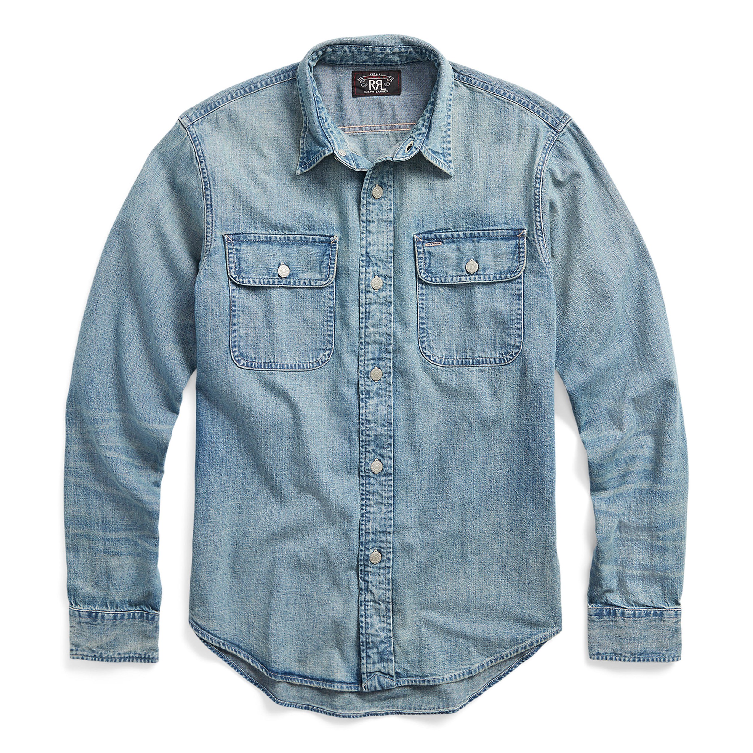 RRL Lot-93 Denim Work Shirt - Clearfield Wash | Denim Shirts