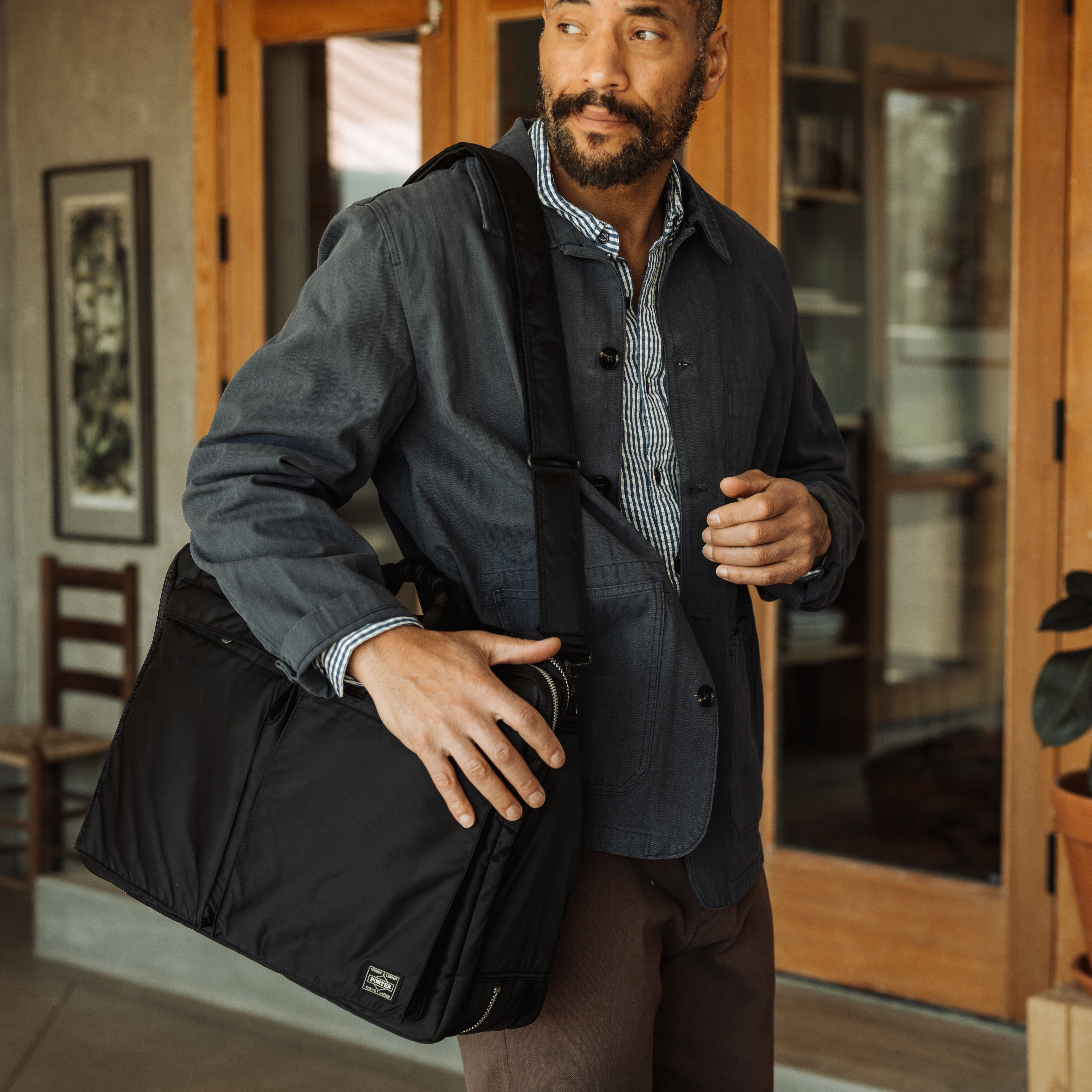 Porter-Yoshida and Co Tanker 3-Way Briefcase - Black | Messenger