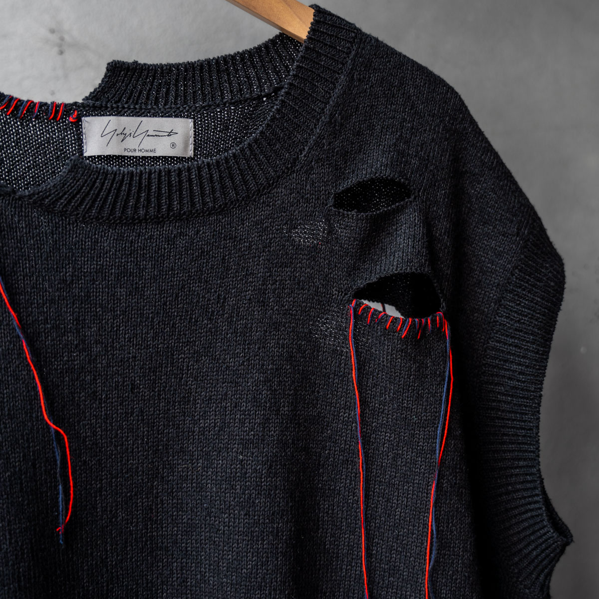 YOHJI YAMAMOTO ダメージニットベスト | HUES 福岡セレクトショップ