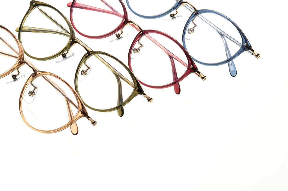 高密度アセテートで実現した繊細なラインのボストン型メガネ《H-185》