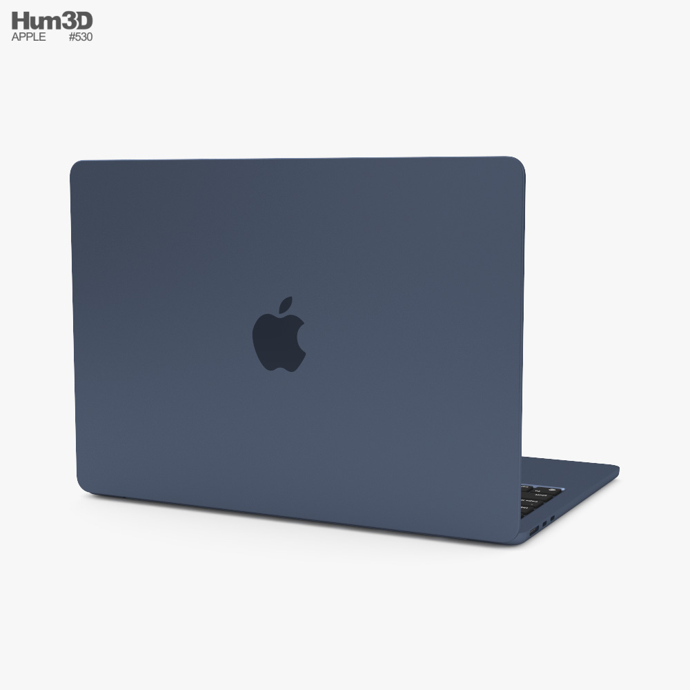 Apple MacBook Air M2 2022 Midnight 3D model - Download Laptop on