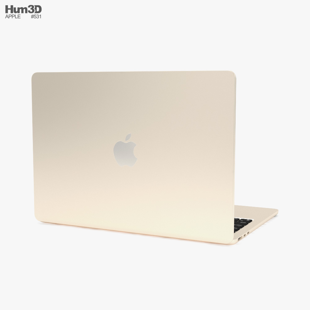 Apple MacBook Air M2 2022 スターライト 3Dモデル - ダウンロード