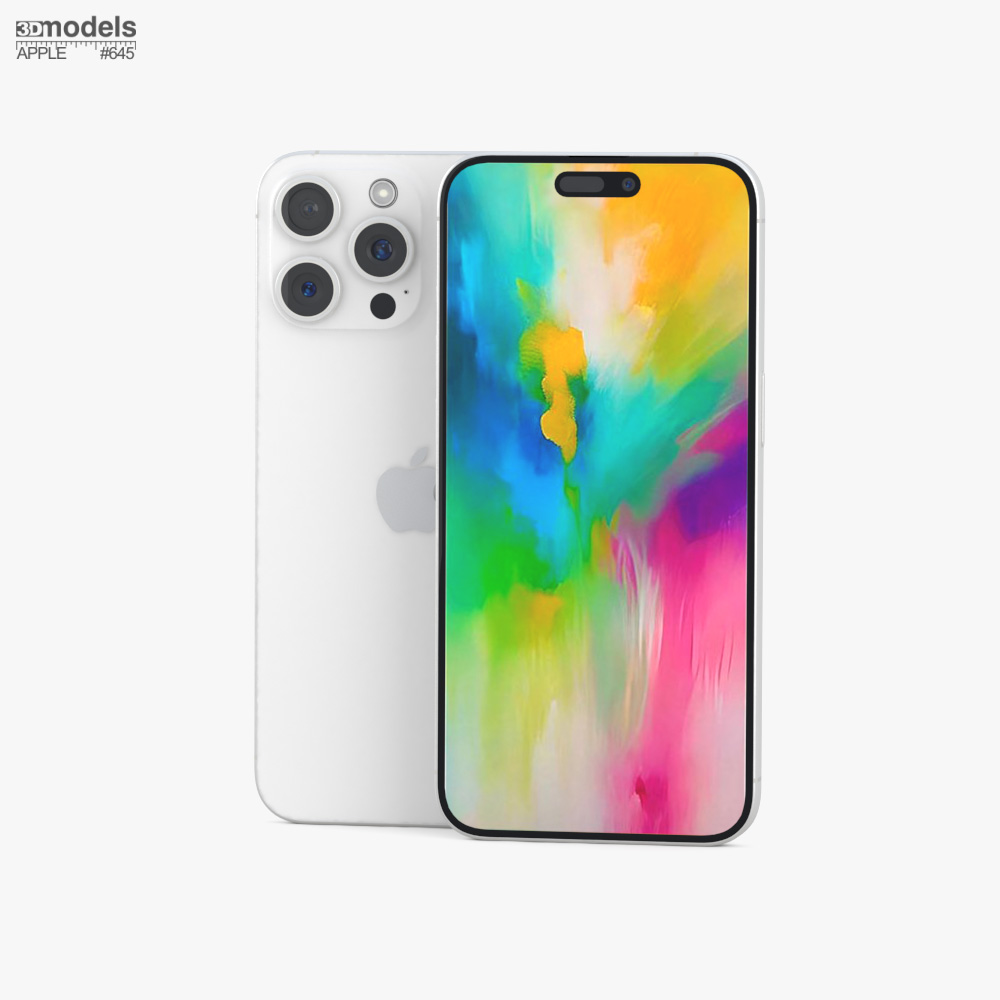 アップル iPhone 16 Pro Max ホワイト チタニウム 3Dモデル