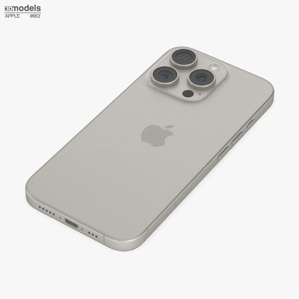 Apple iPhone 16 Pro ナチュラルチタニウム 3Dモデル - ダウンロード