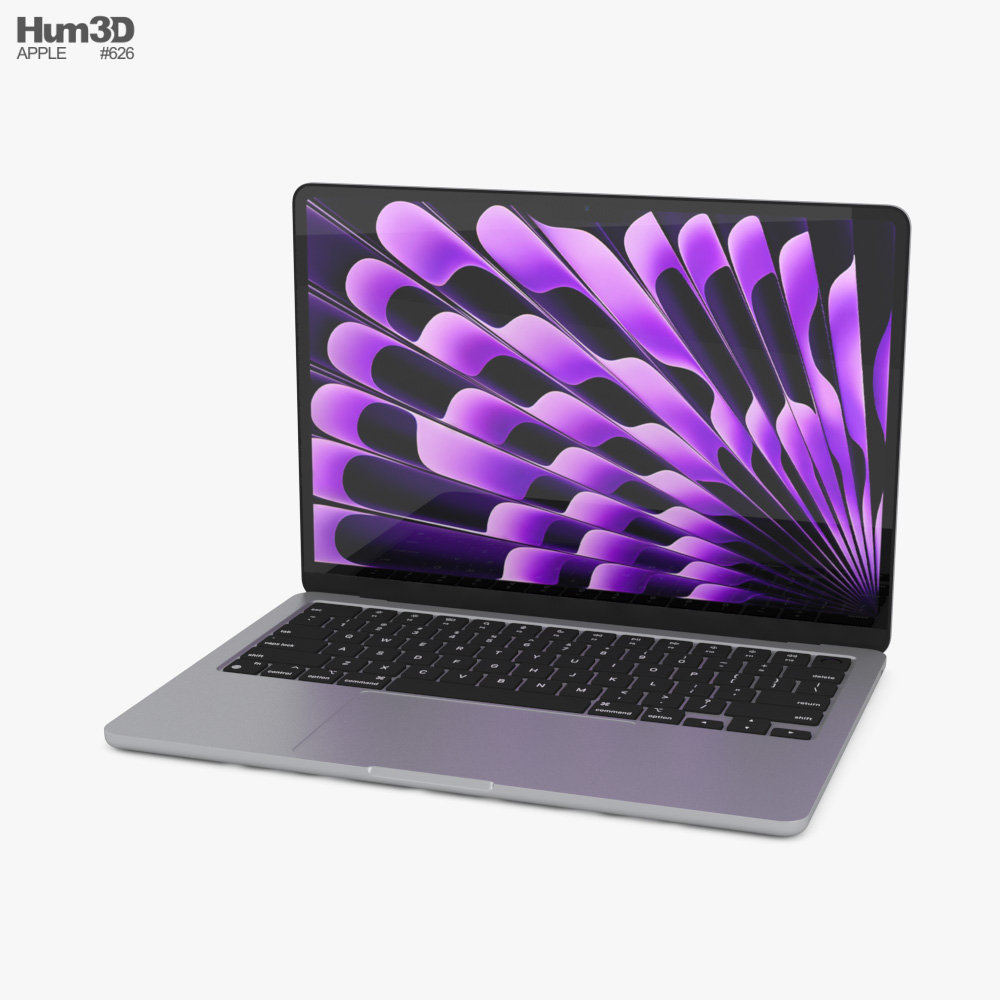 Apple MacBook Air 13 inch M3 2024 Space Gray 3D model - Download