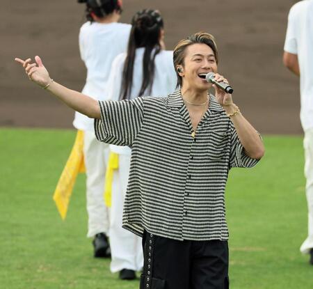 阪神 EXILE TAKAHIROが大ヒット曲を甲子園で熱唱「一生の