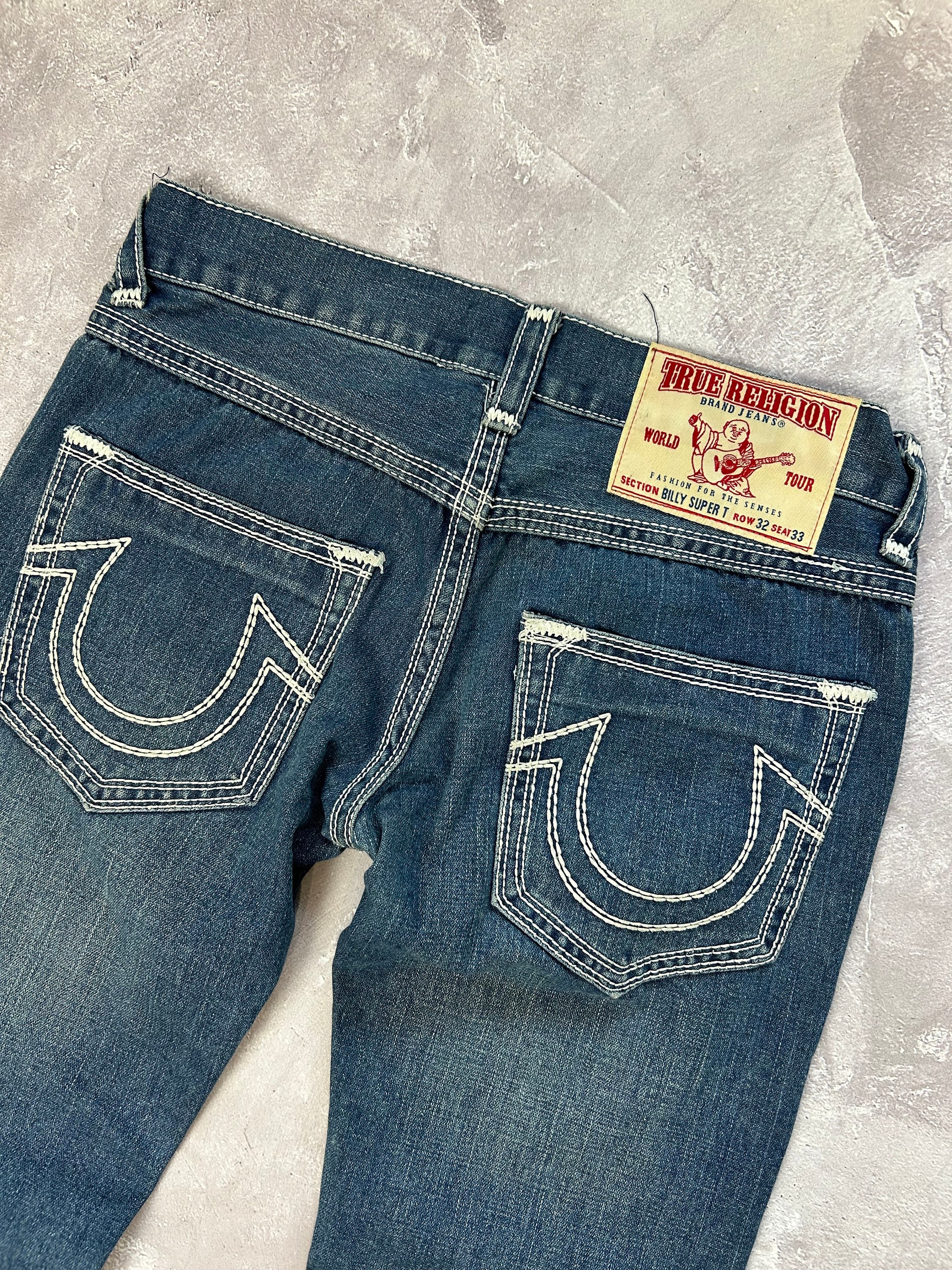 True Religion Billy Super T Denim Blue Jeans Size W32 L33 RARE - Etsy
