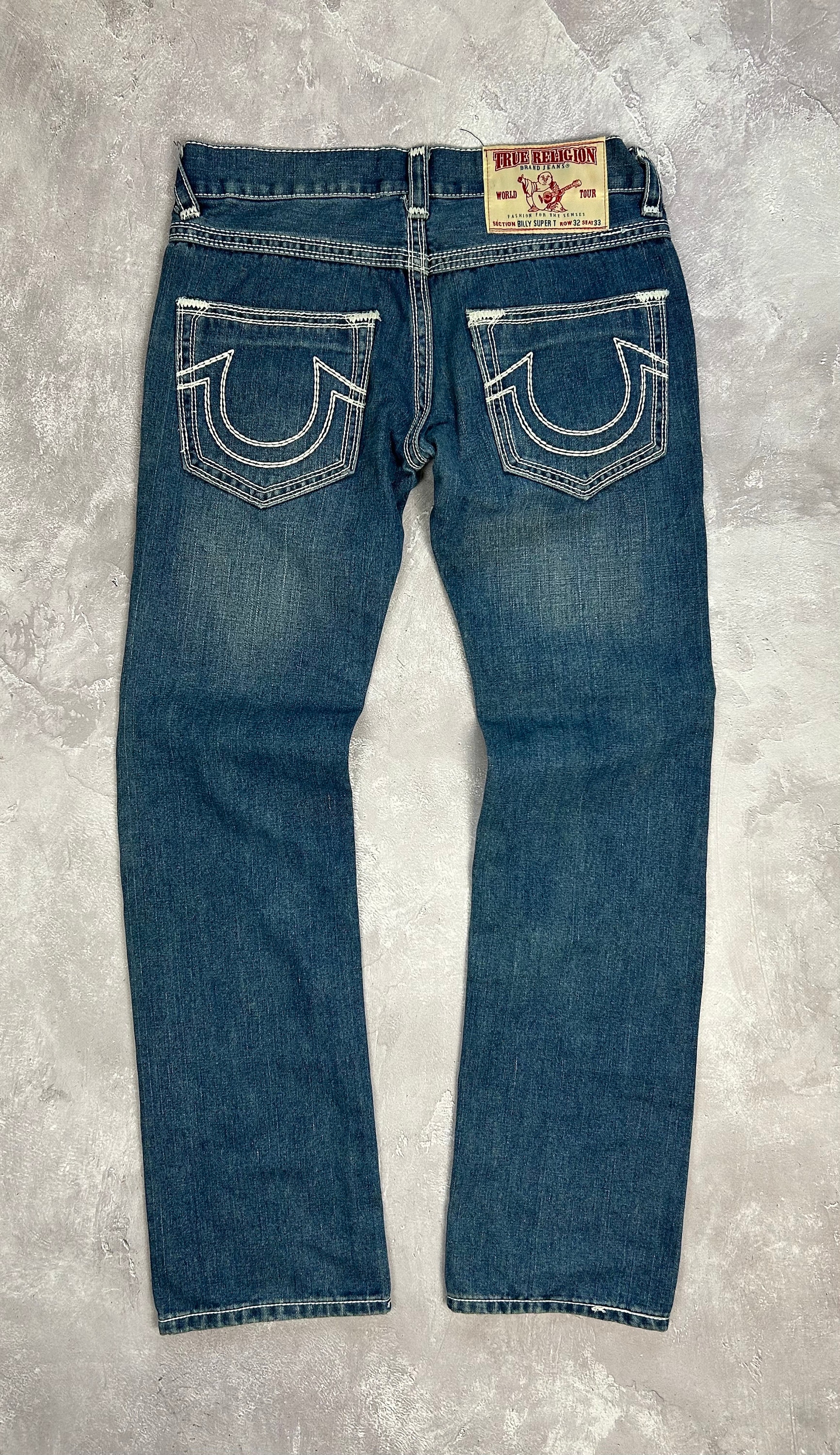 True Religion Billy Super T Denim Blue Jeans Size W32 L33 RARE - Etsy