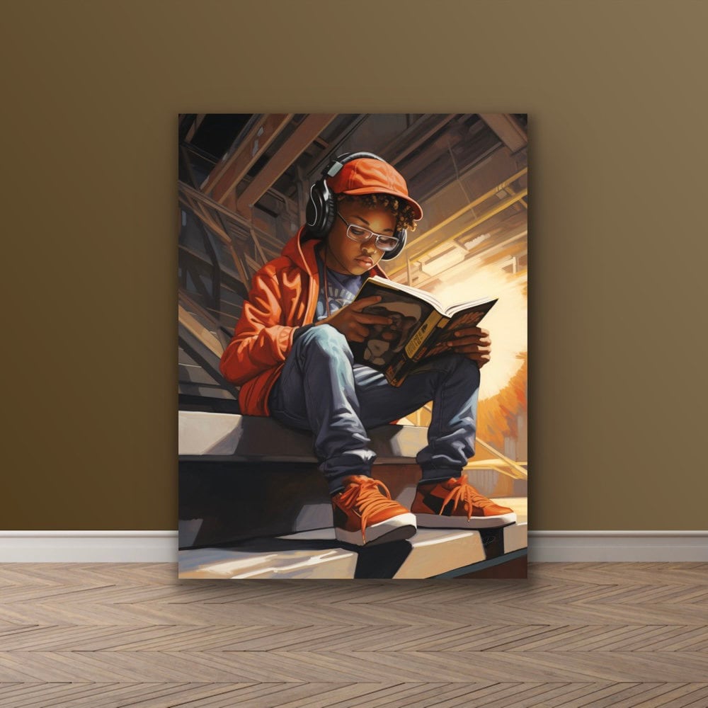 Black Boy Joy Reading Wall Art | 