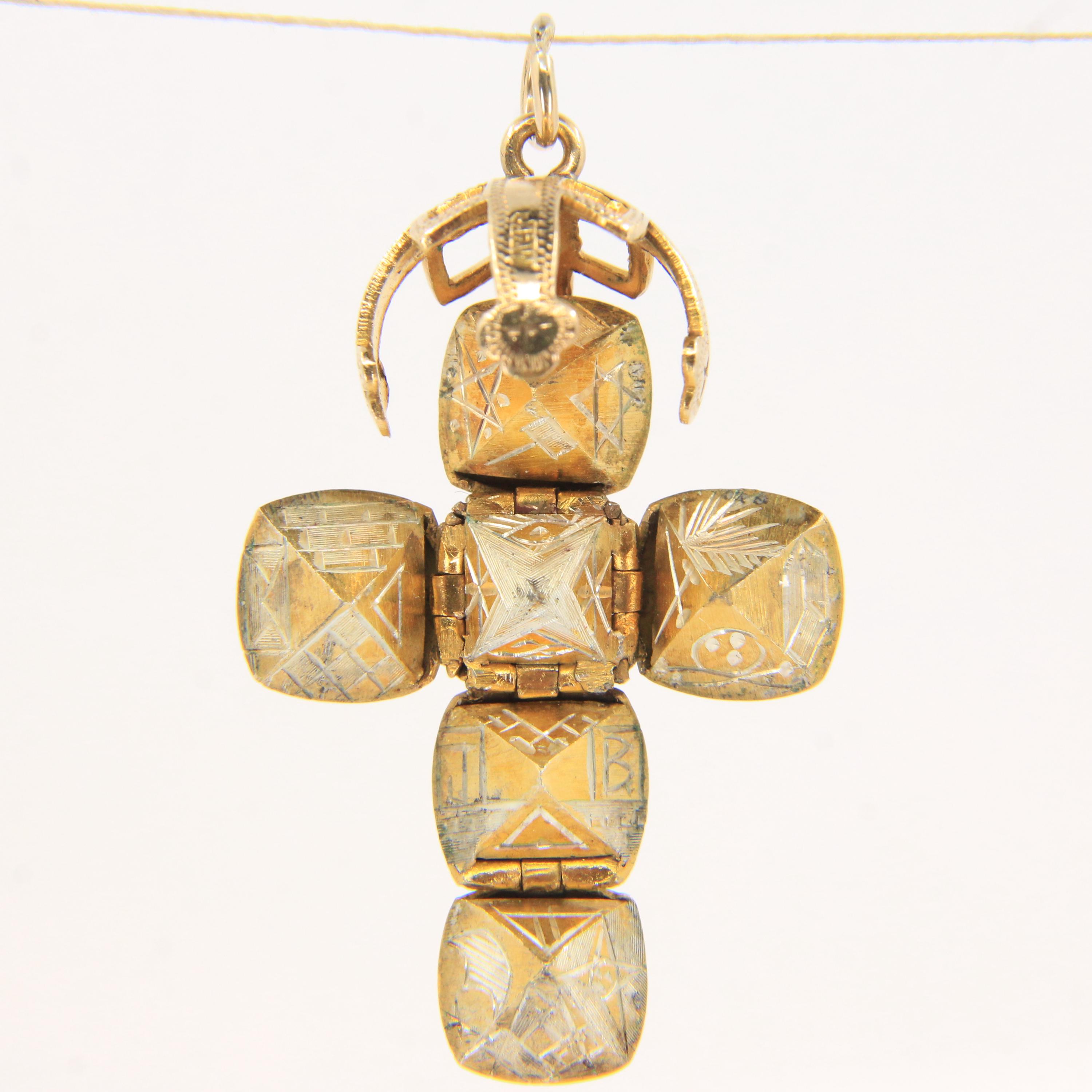 ヴィンテージ フリーメイソン ボールペンダント：9カラット ゴールド