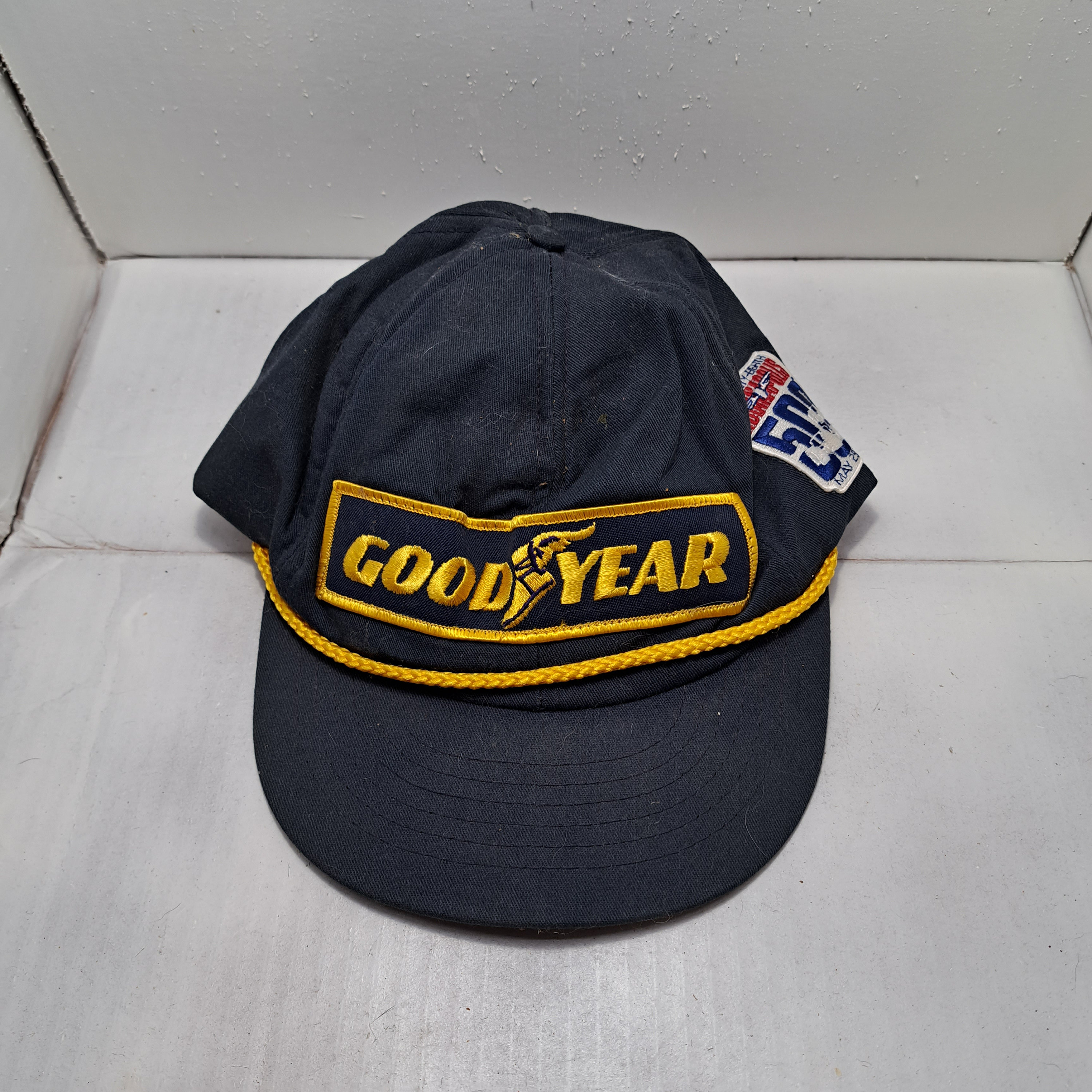 Goodyear Indy 500 Swingster Hat USA Made Navy Rope Snapback