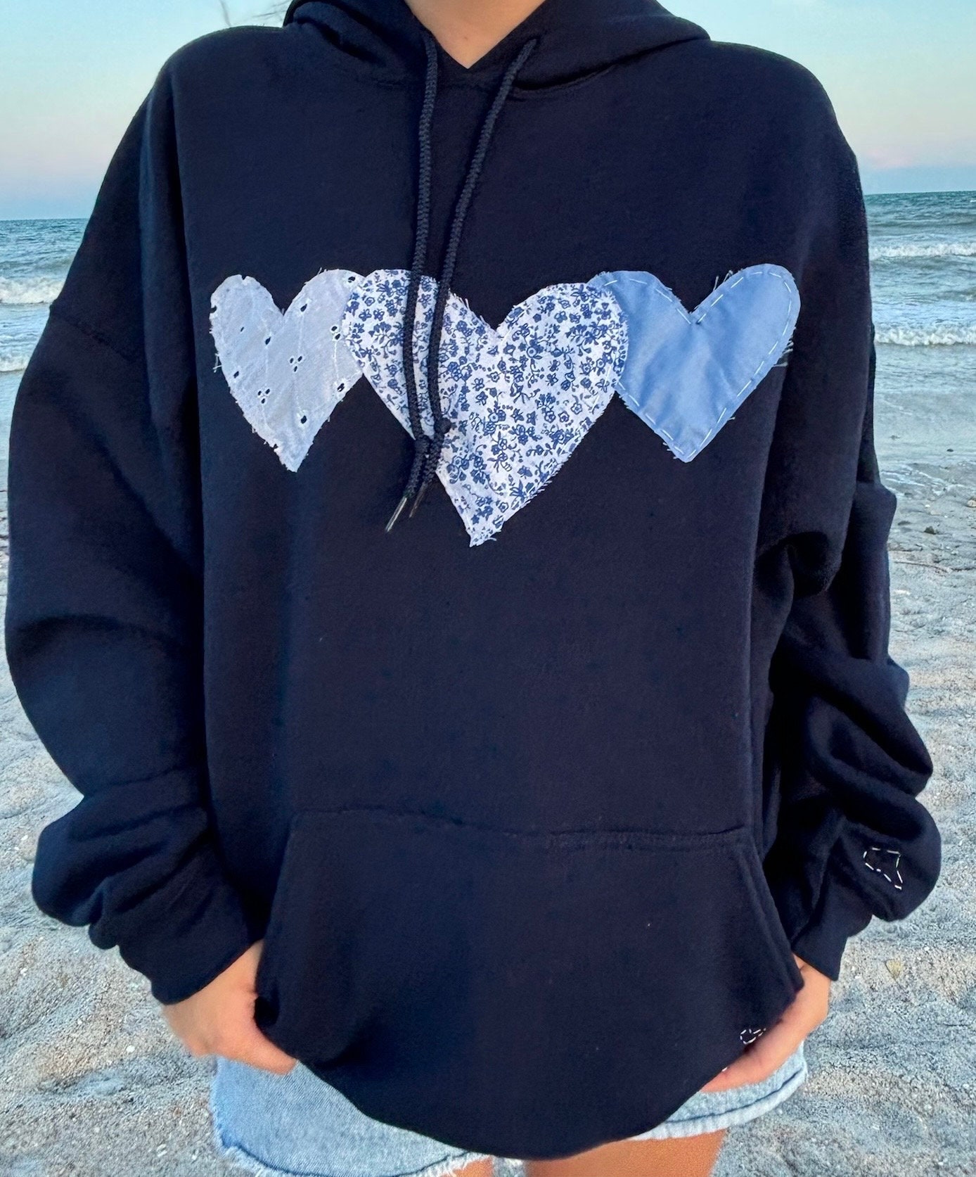 3 Hearts Patchwork Sweatshirt! All Are Hand Made and Stitched! - Etsy