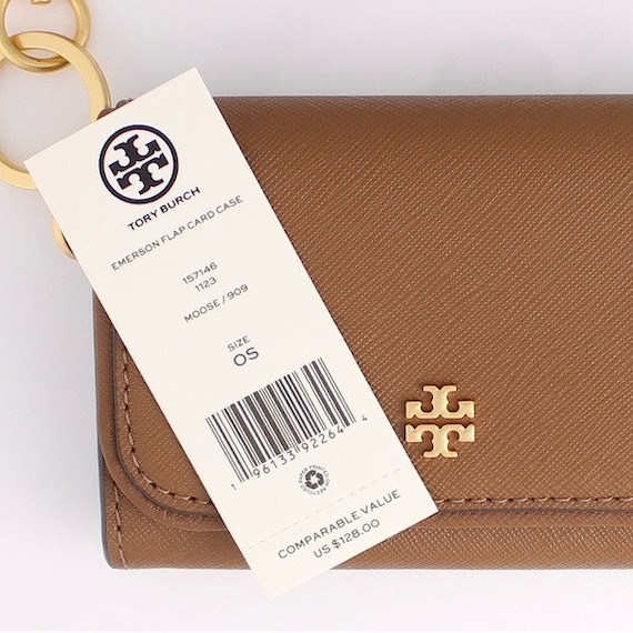 Tory Burch Emerson Zip Card Case Wallet in Moose Brown - Etsy