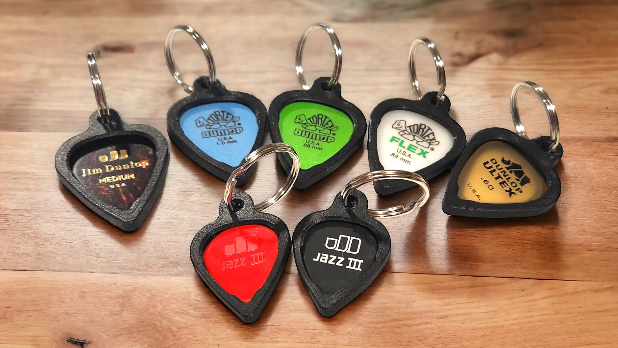 Guitar Pick Holder Keychain Set - Etsy