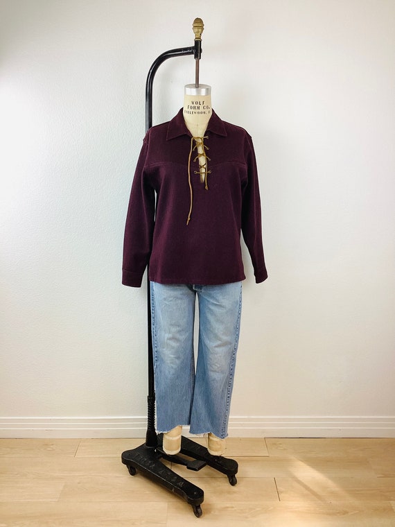 Vintage 1950s LACE UP Melton Wool Pull Over Shirt - Etsy