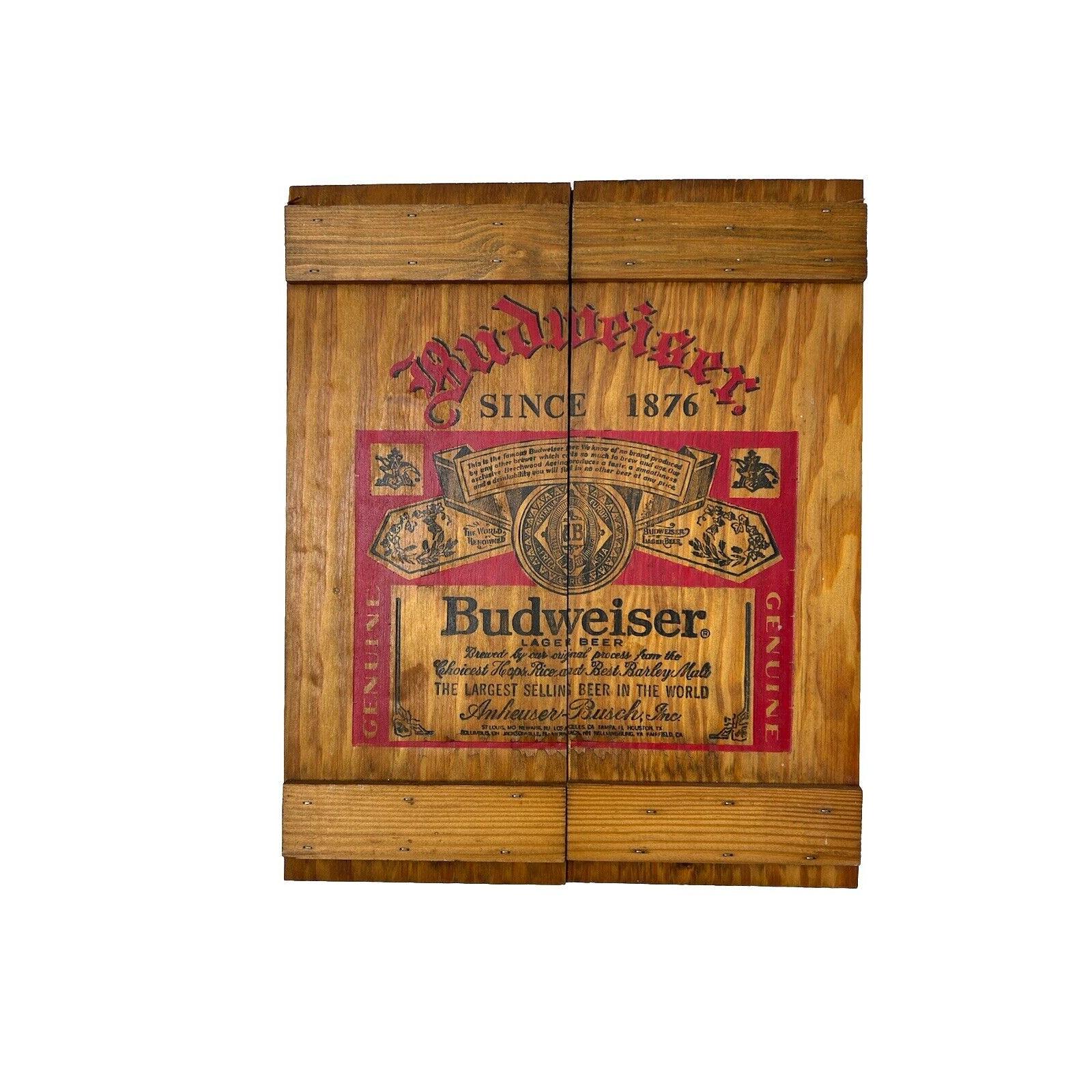 VTG 80s Wood Wooden Budweiser Casette Tape Holder Box Display Case