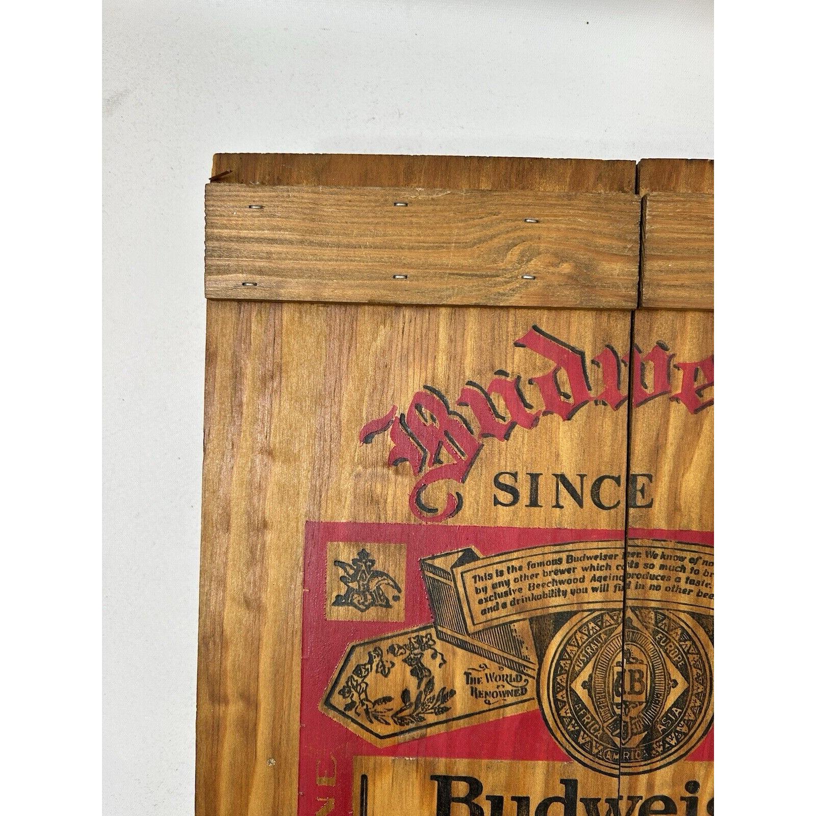 VTG 80s Wood Wooden Budweiser Casette Tape Holder Box Display Case