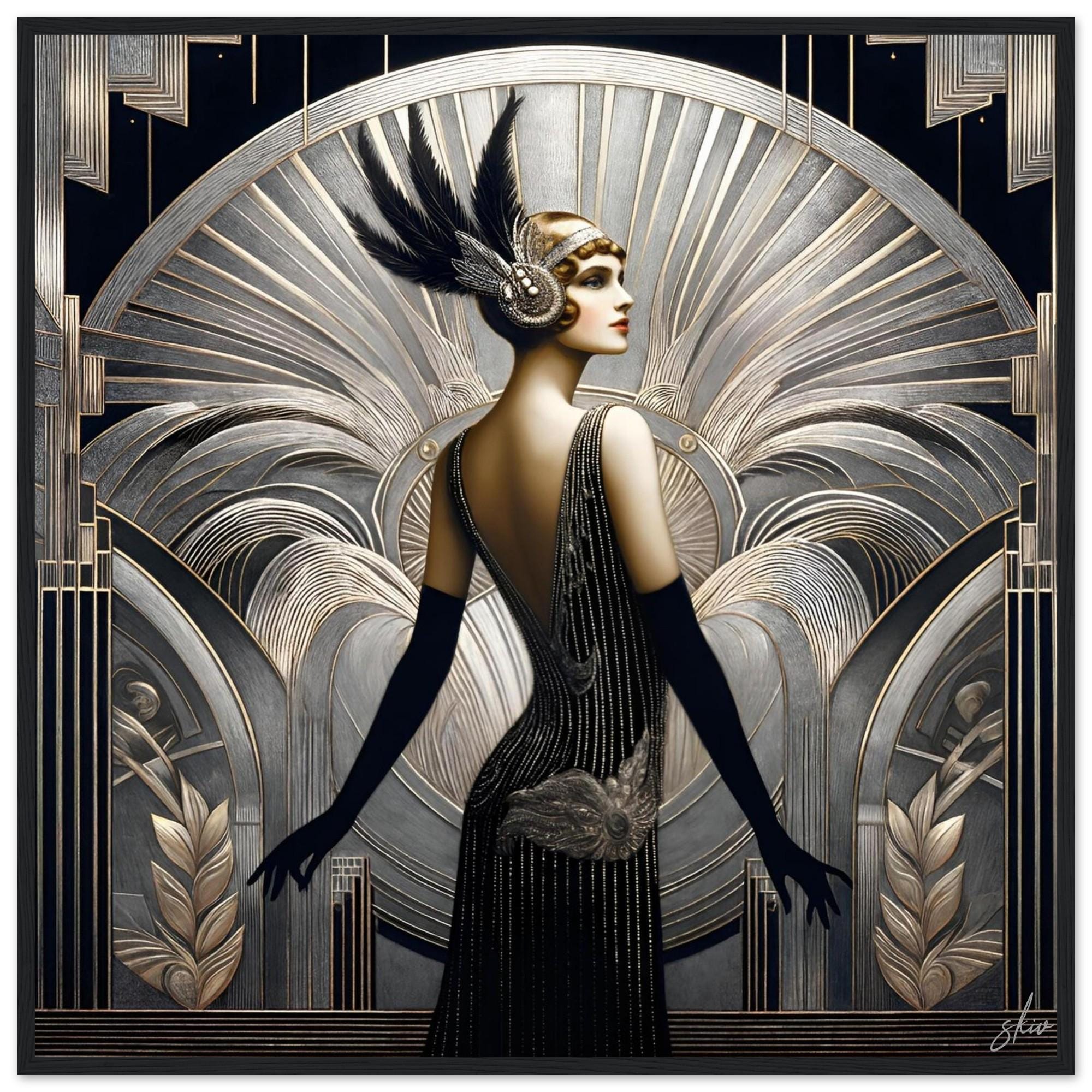 Art Deco Framed Poster – Elegant Lady, Vintage Style Wall Art - Etsy