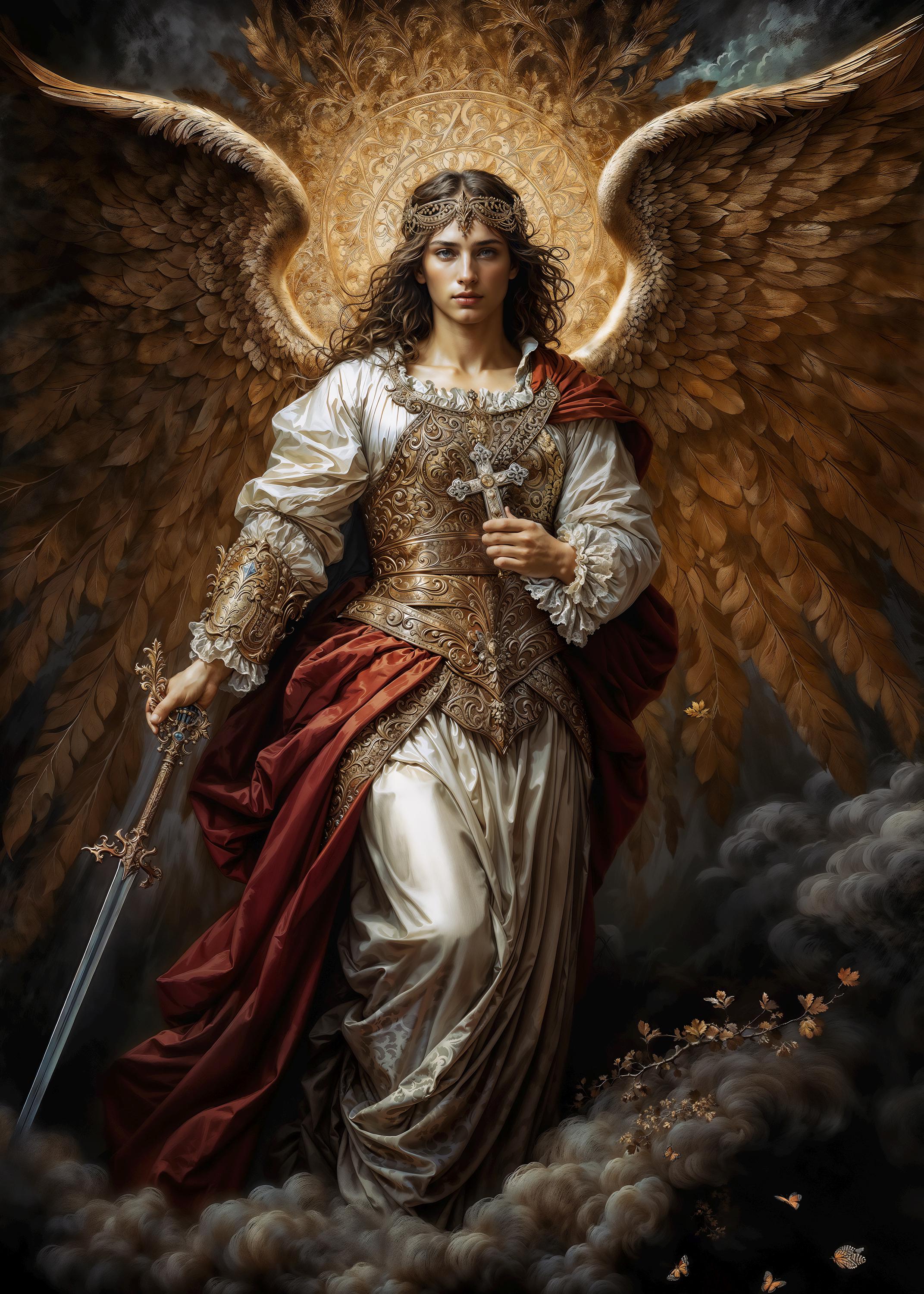 大天使ミカエル、ファンタジーイラスト、デジタルダウンロード - Etsy 日本