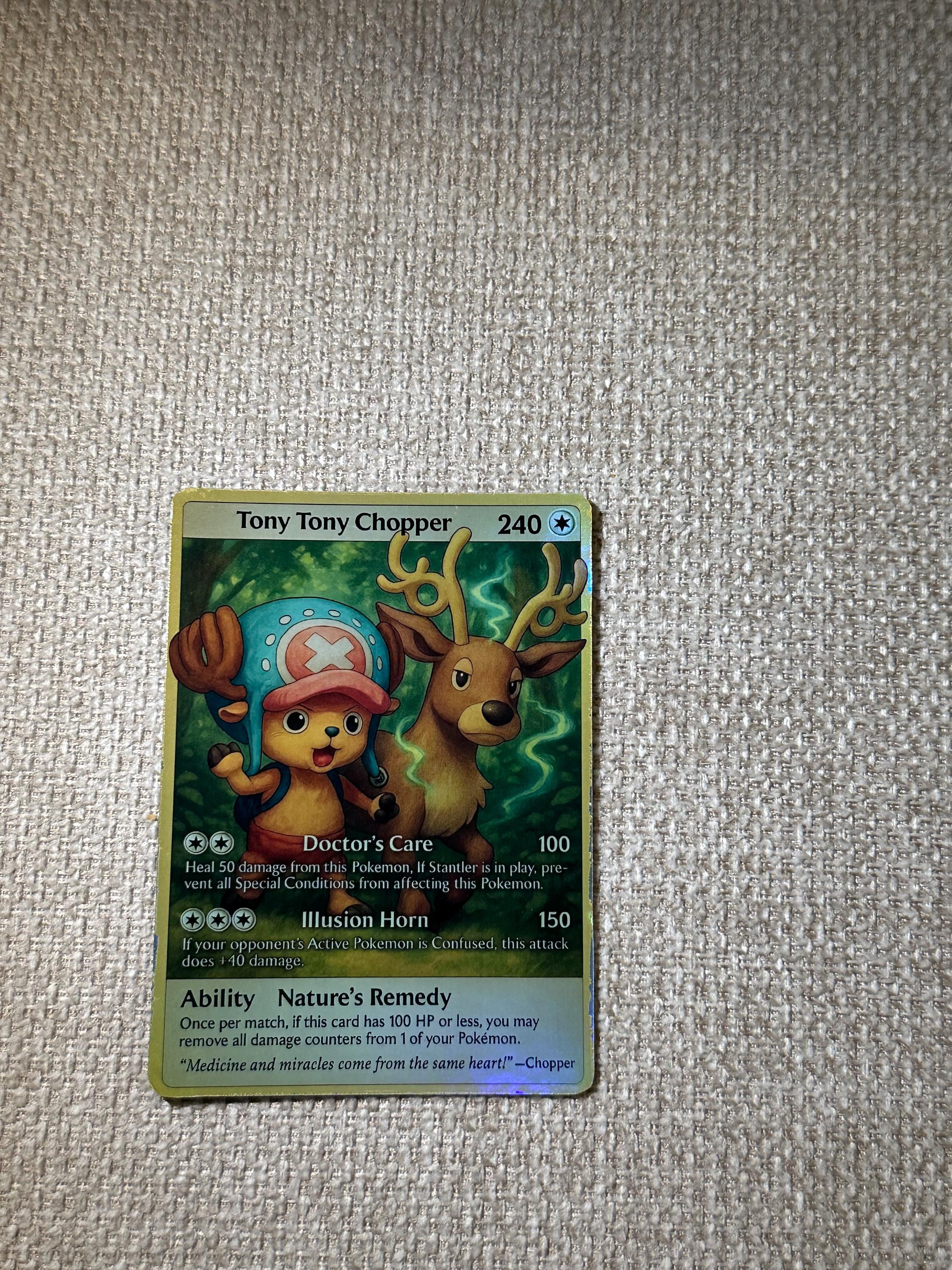 Tony Tony Chopper One Piece X Pokemon Custom Card Holographic - Etsy