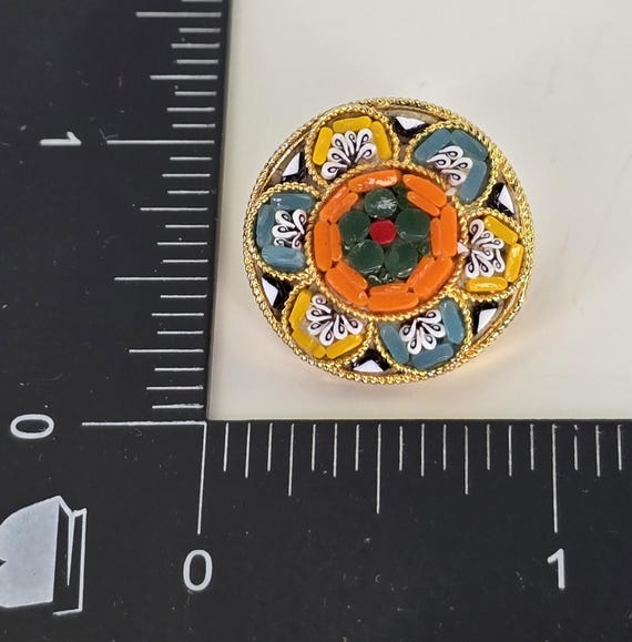 ヴィンテージマイクロモザイクブローチ イタリア製 ヴィンテージ