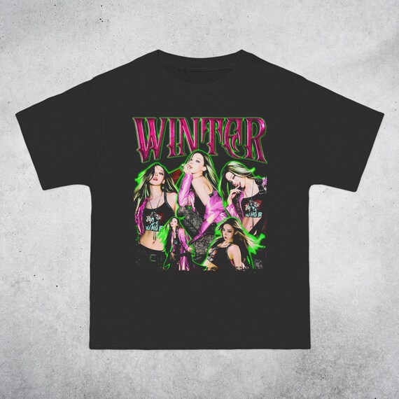 Aespa Winter Rich Man ヴィンテージ ブートレッグ Tシャツ：特大 Kpop