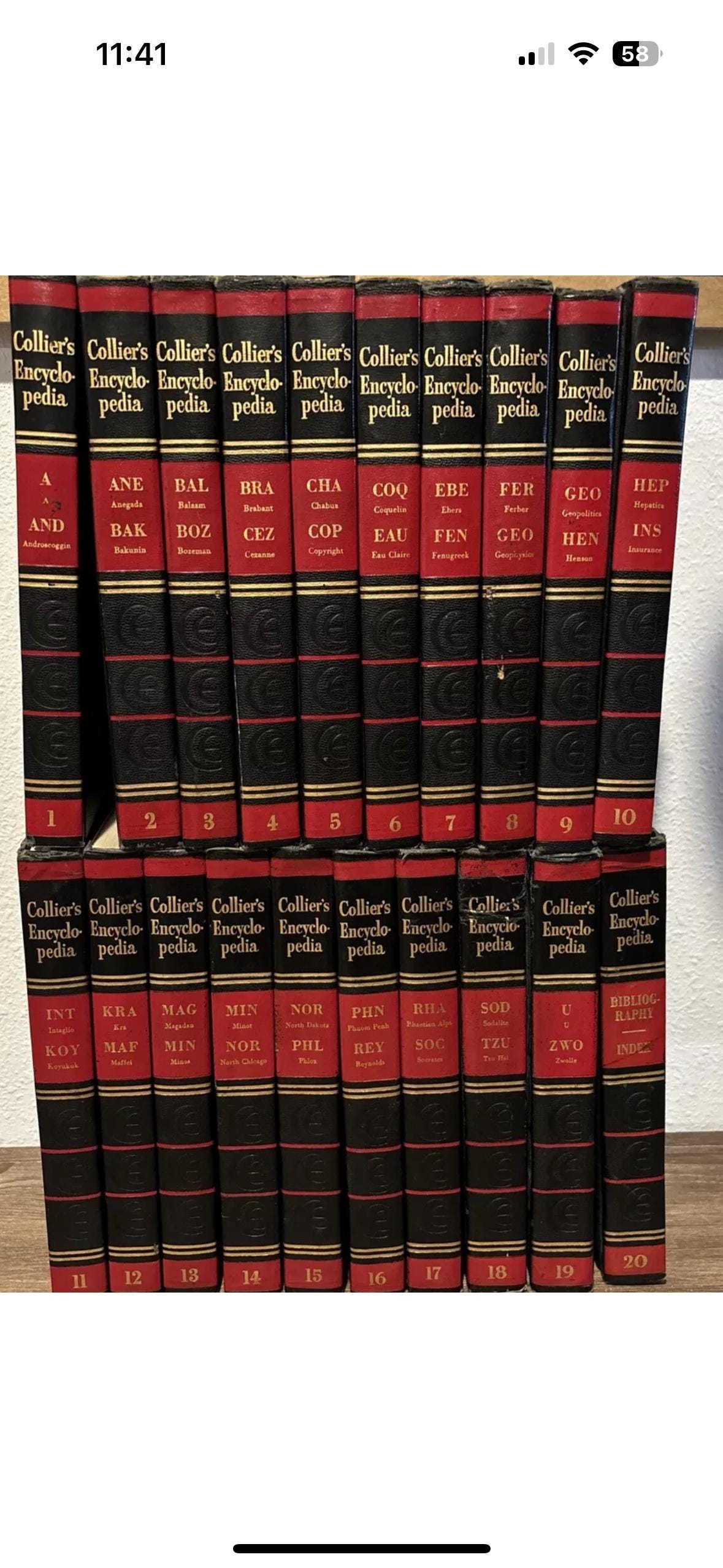 Collier's Encyclopedia (20 Volume Set) COMPLETE SET - Etsy