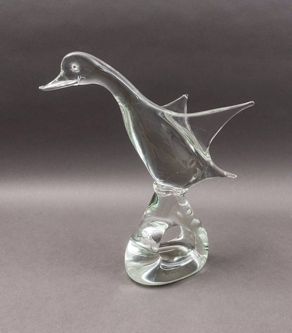 Licio Zanetti Italy Hand Blown Murano Art Glass Goose Duck Bird
