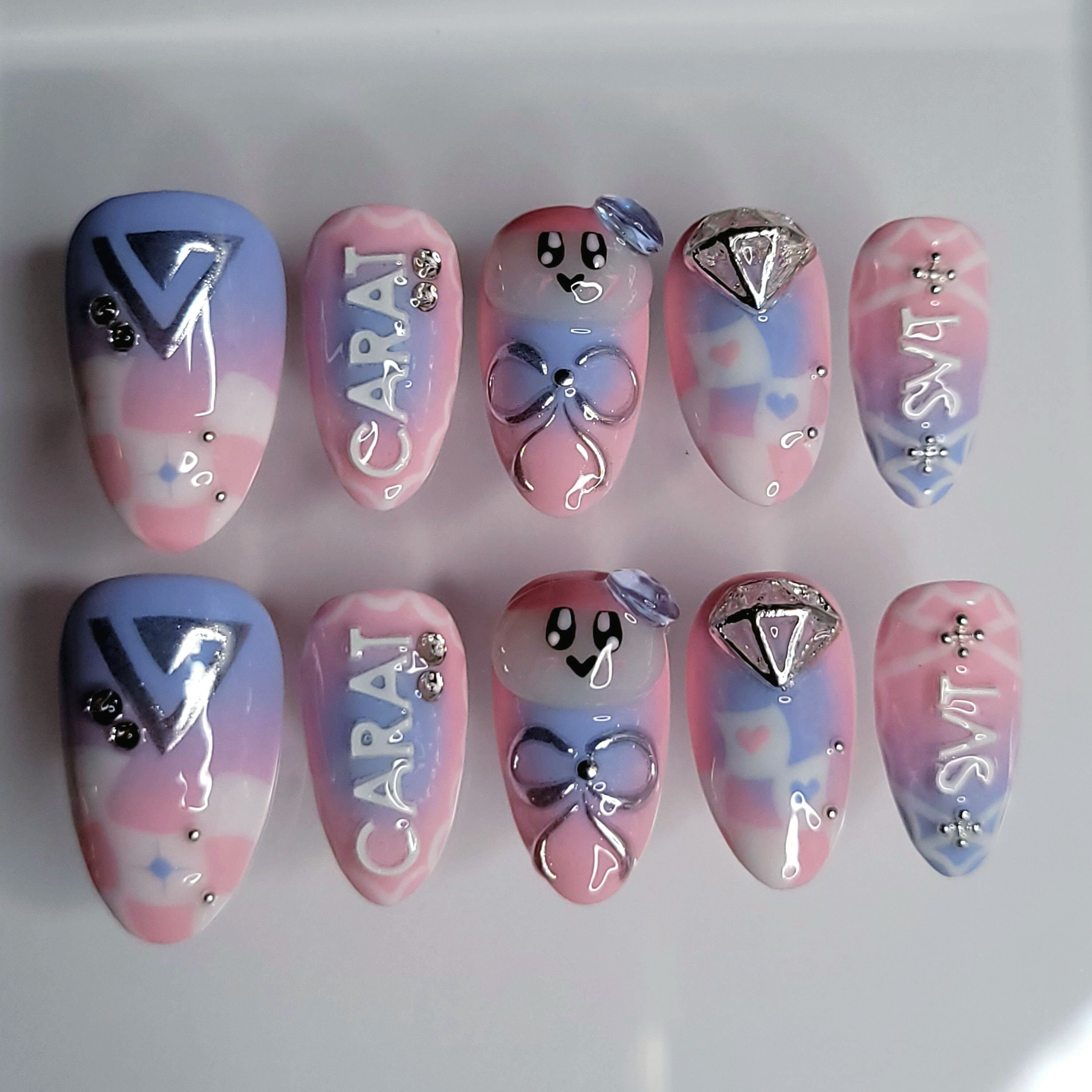 Seventeen Press on Nails Ver. 2| Seventeen Nail Inspo | Kpop Nails