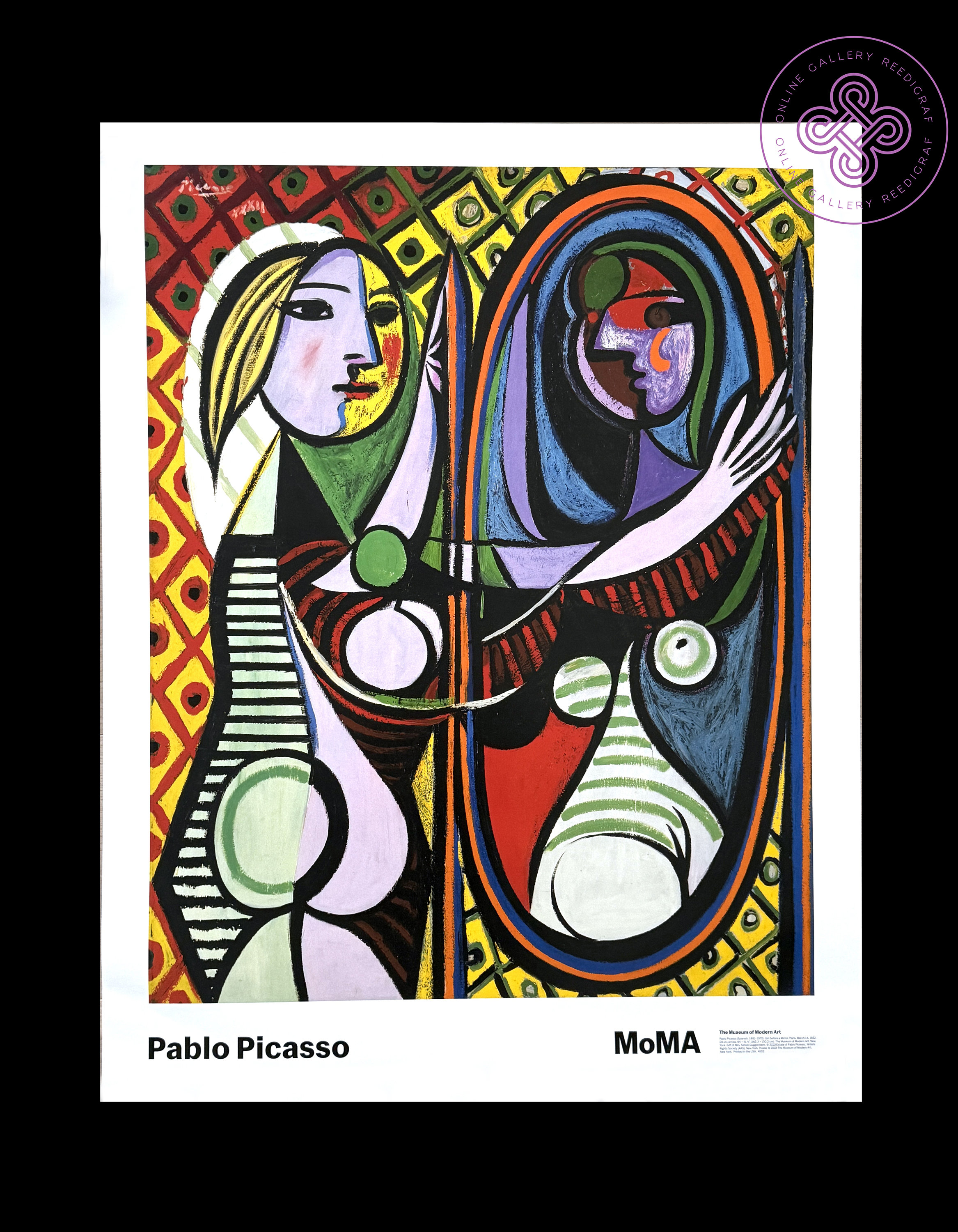 パブロ・ピカソ - 鏡の前の少女 - MoMA美術館所蔵のオリジナルポスター