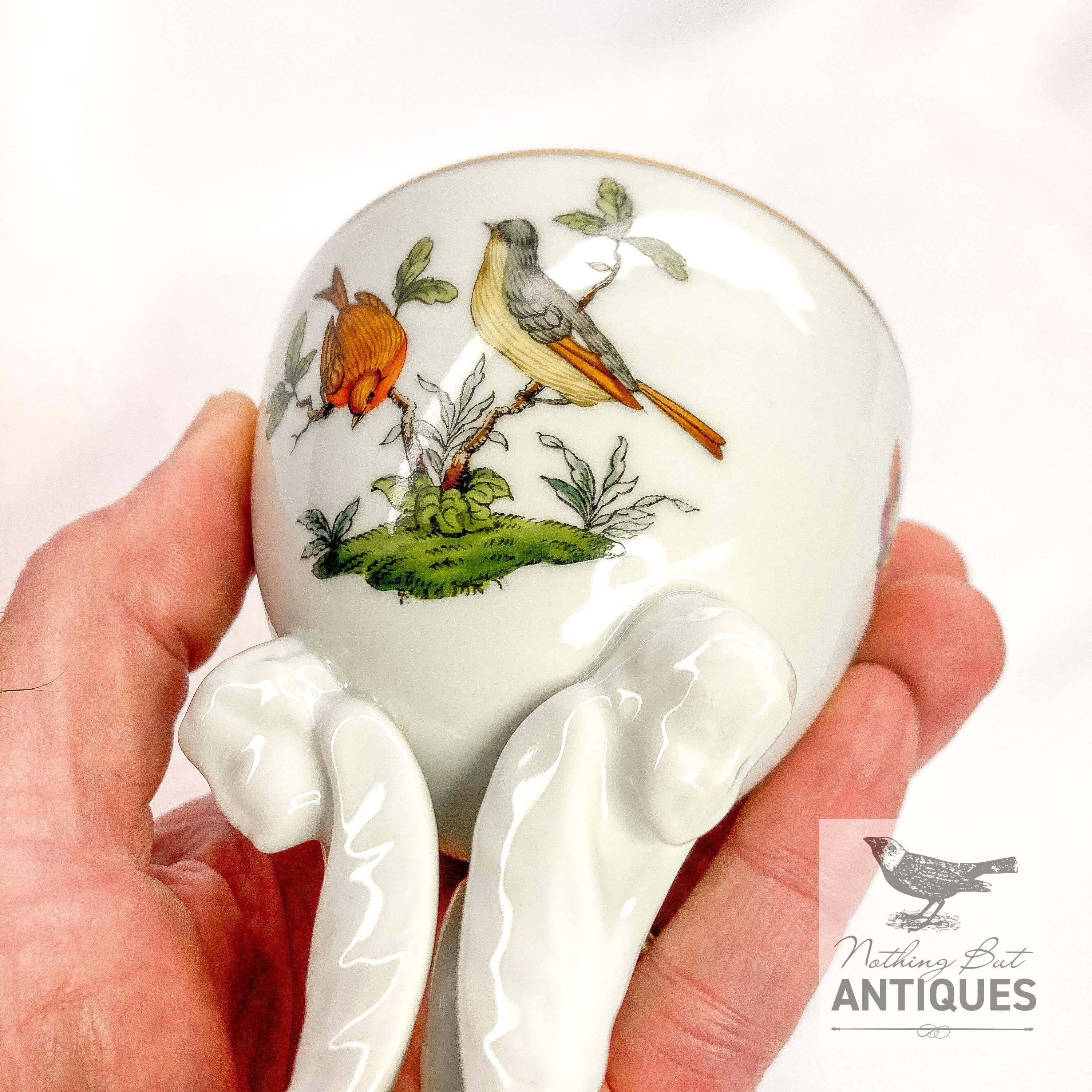 ヴィンテージ ヘレンド ロスチャイルド 鳥のモチーフ 小物入れ 蓋付き