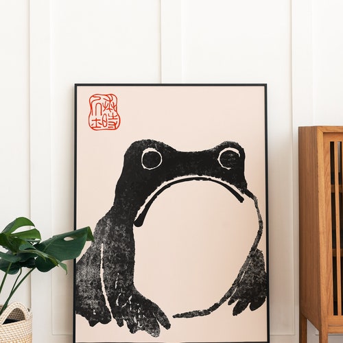 Matsumoto Hoji Unimpressed Frog Print, Japanese Woodblock Print