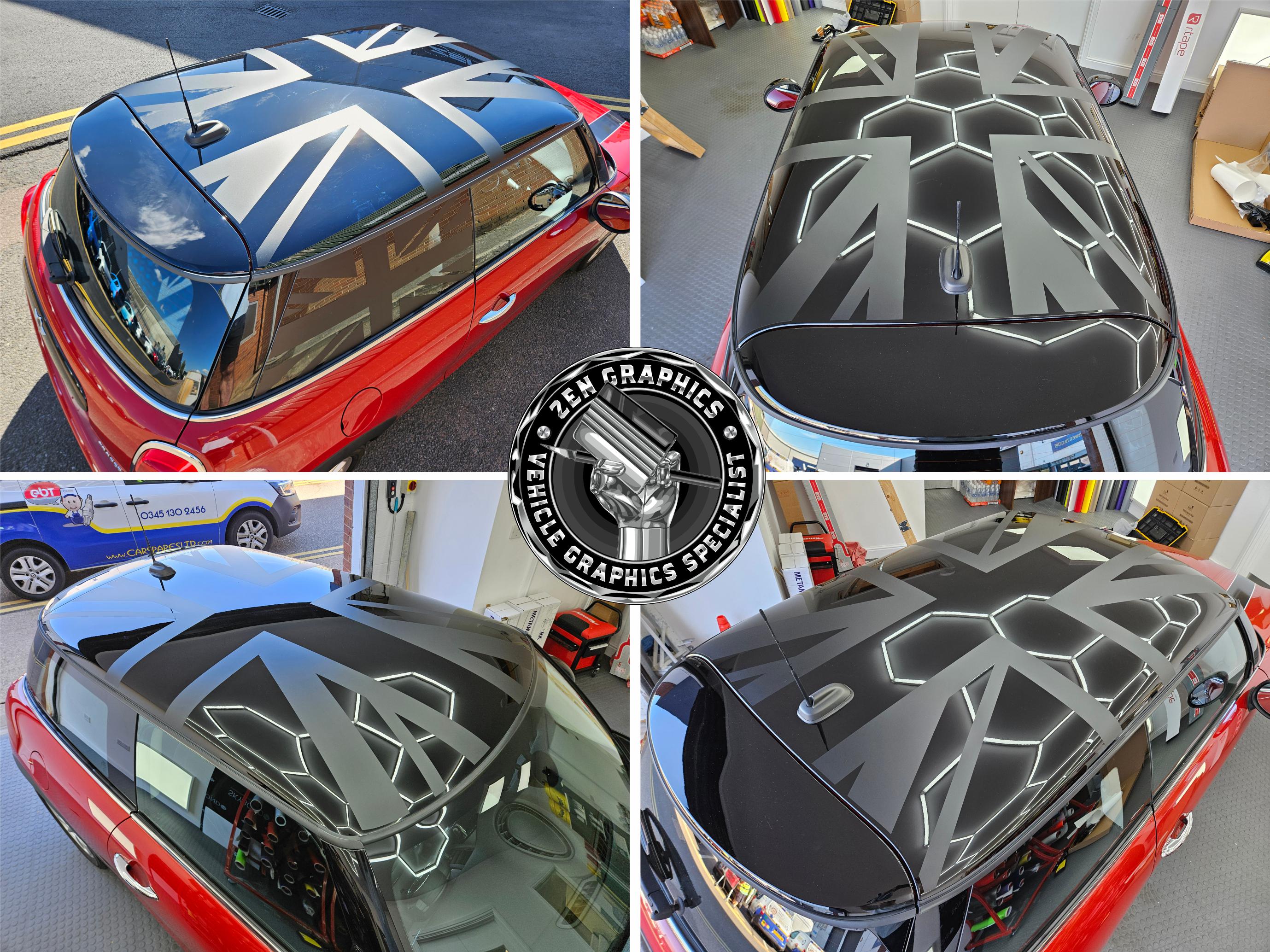 Roof Night Jack Graphics to Fit Mini F56 3 Door Cooper / S / One