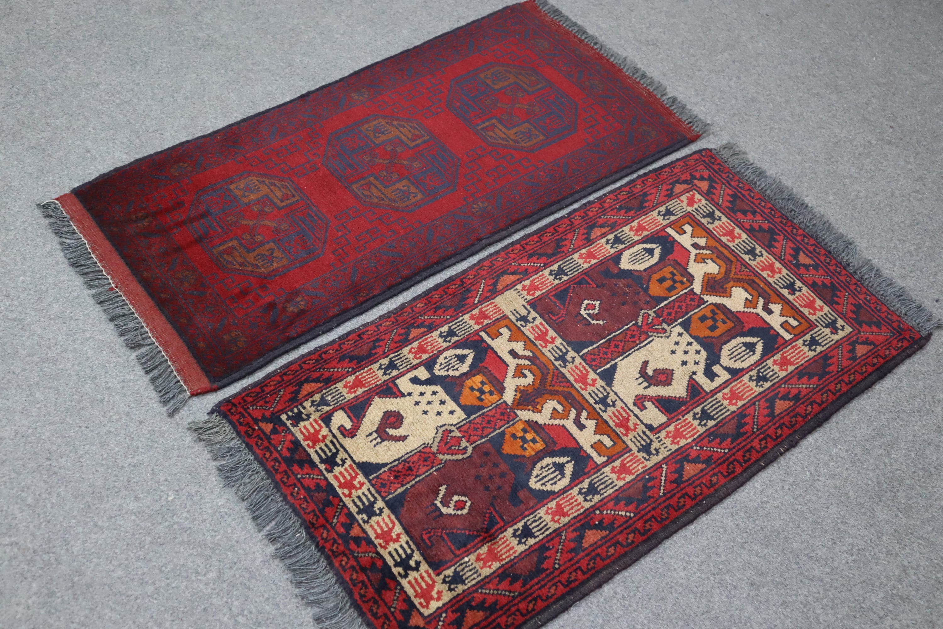 90 x 60 cm 小型 2枚セット ヴィンテージ 玄関ラグ - 誕生日ギフト