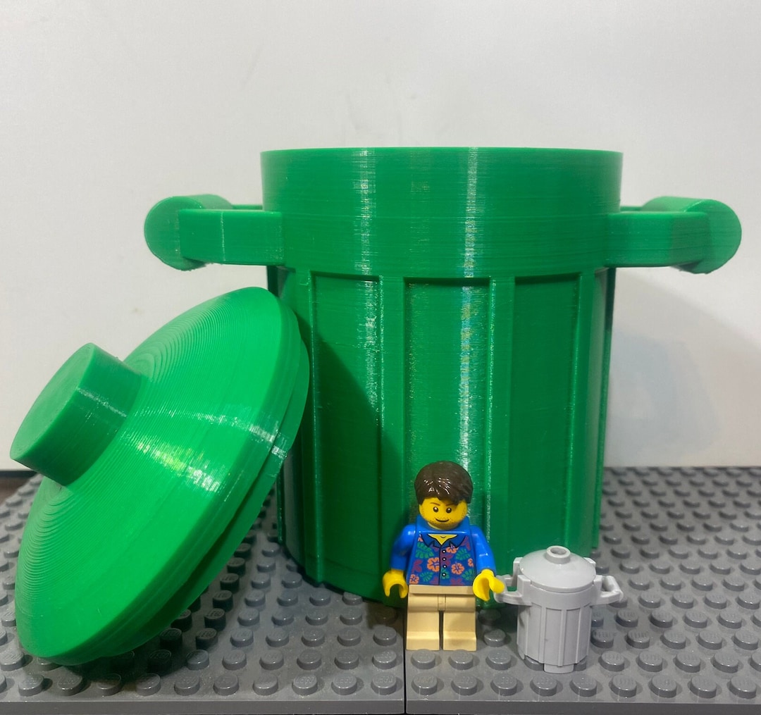 Giant Brick Desktop Trash Can Recycling Bin With Lid - Green - Etsy