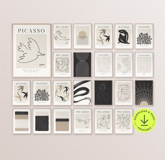 Modern Gallery Wall Art Print Set: Picasso, Matisse, Bauhaus