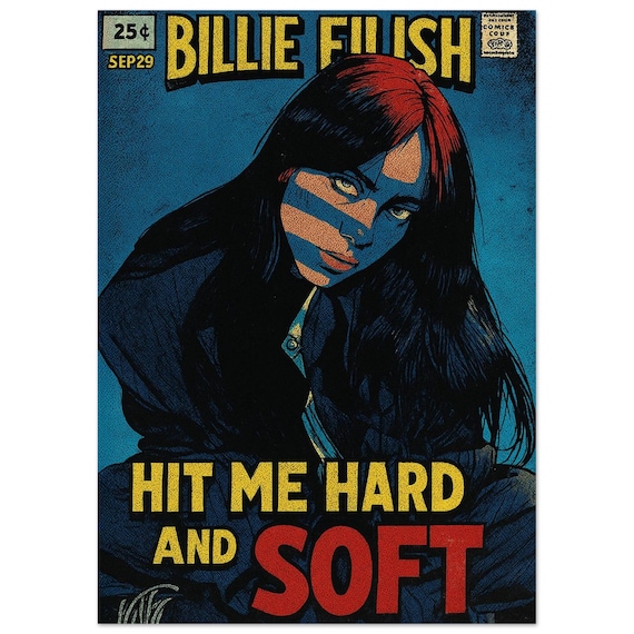 Billie Eilish 'hit Me Hard and Soft' Comic Poster: Retro Pop Art
