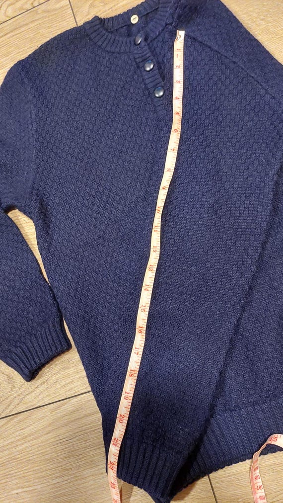 Vintage 90s Woolrich Wool Knit Sweater, Blue Pullover, Size M