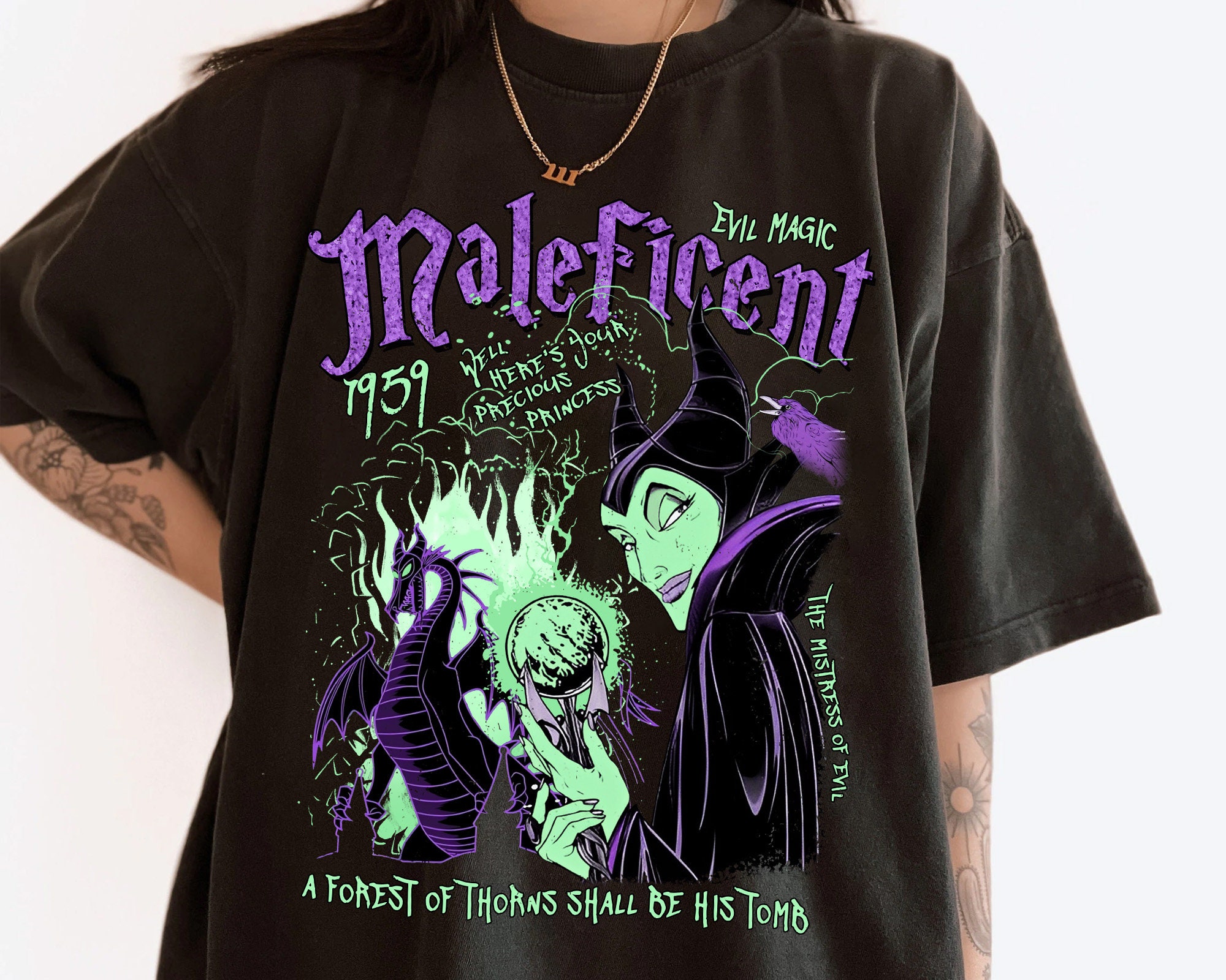 Retro Maleficent Graffiti Shirt, Disney Sleeping Beauty T-shirt