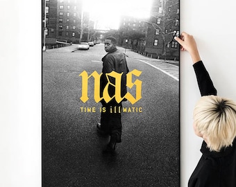 Nas Time is Illmatic, Nas Music Singer Canvas Poster Wall Art
